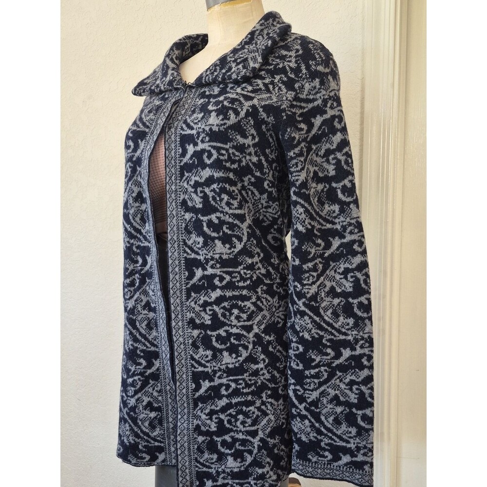 A.IDA Made In Italy 66% Wool Hook Closure Long Sleeve Cardigan Sz Medium